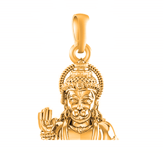 22CT Gold Plated Silver 92.5 Purity God Hanuman (Regular Size) Pendant for Men by Akshat Sapphire-PM7139_GOLD