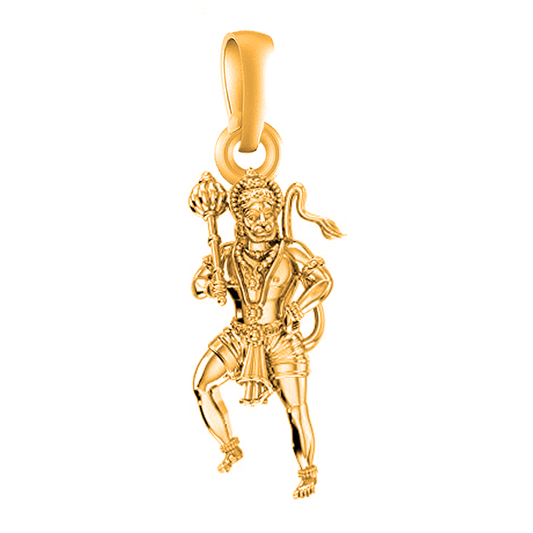 22CT Gold Plated Silver 92.5 Purity God Hanuman (Regular Size) Pendant for Men by Akshat Sapphire-PM7149_GOLD