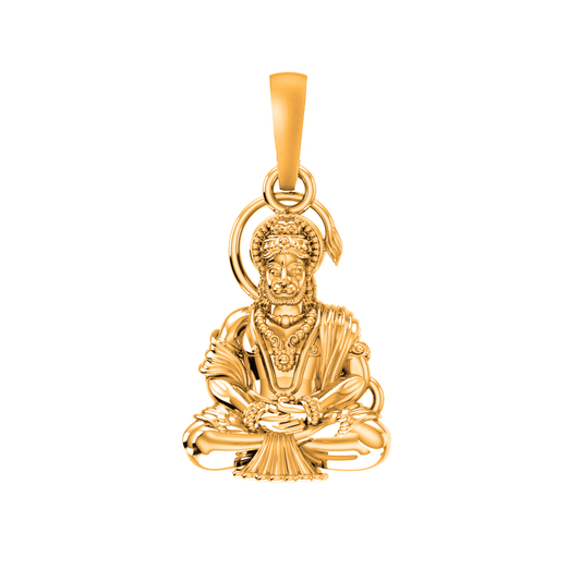 22 CT Gold Plated Silver (92.5% purity)God Hanuman/Bajrang Bali Pendant for Men