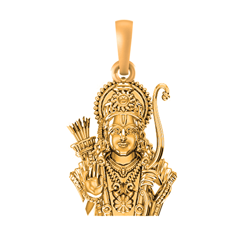 22 CT Gold Plated Silver (92.5% purity)  God Ram Pendant for Men and Women