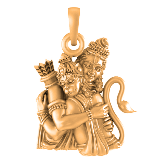 22CT Gold Plated Silver 92.5 Purity God Hanuman (Regular Size) Pendant for Men by Akshat Sapphire-PM7160_GOLD