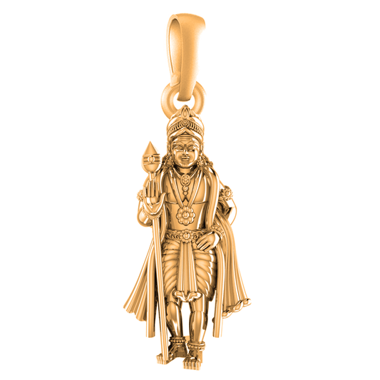 22 CT Gold Plated Silver (92.5% purity) God Kartikeya Pendant for Men and Women