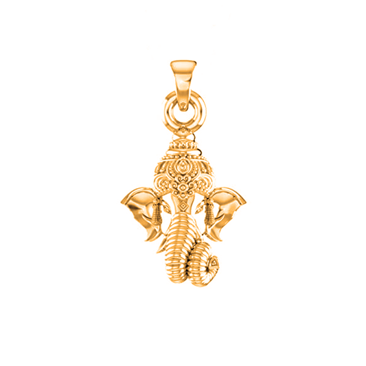 22 CT Gold Plated Silver (92.5% purity)God Ganesh Pendant for Men, Boys Girls and Women