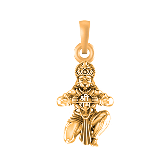 22CT Gold Plated Silver 92.5 Purity God Hanuman (Regular Size) Pendant for Men by Akshat Sapphire-PM7276_GOLD