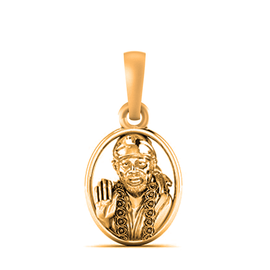 22 CT Gold Plated Silver (92.5% purity) God Sai baba baba Pendant for Men and Women