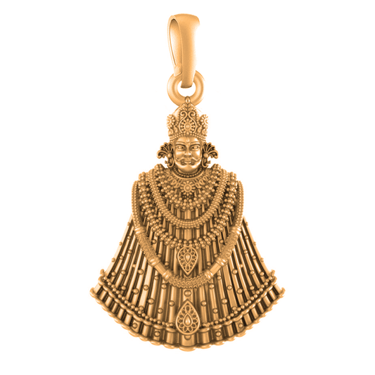 22 CT Gold Plated Silver (92.5% purity) God Baba Khatu Shyam Pendant for Men and Women