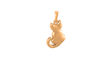 22 CT Gold Plated Silver (92.5% purity) Stylish and Fashionable Cute Cat Pendant for Men and Women