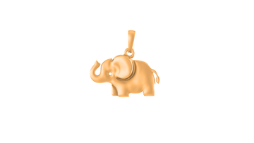 22 CT Gold Plated Silver (92.5% purity) Strength Symbolic Elephant  Pendant for Men and Women