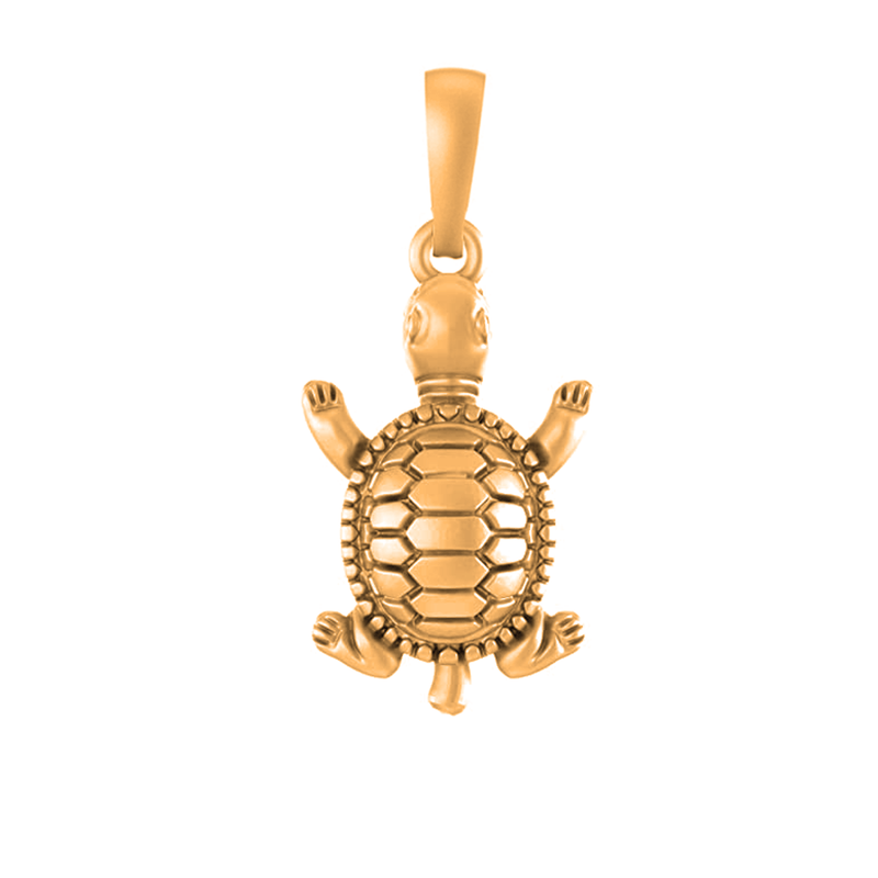 22 CT Gold Plated Silver (92.5% purity) Prosperity and peace Symbolic Tortoise Pendant for Men and Women