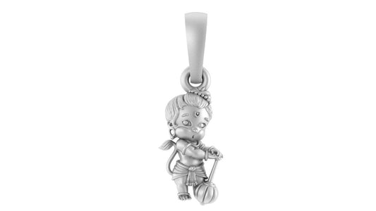 God Hanuman/Bajrang Bali Pure Silver 92.5% purity pendant by Akshat Sapphire