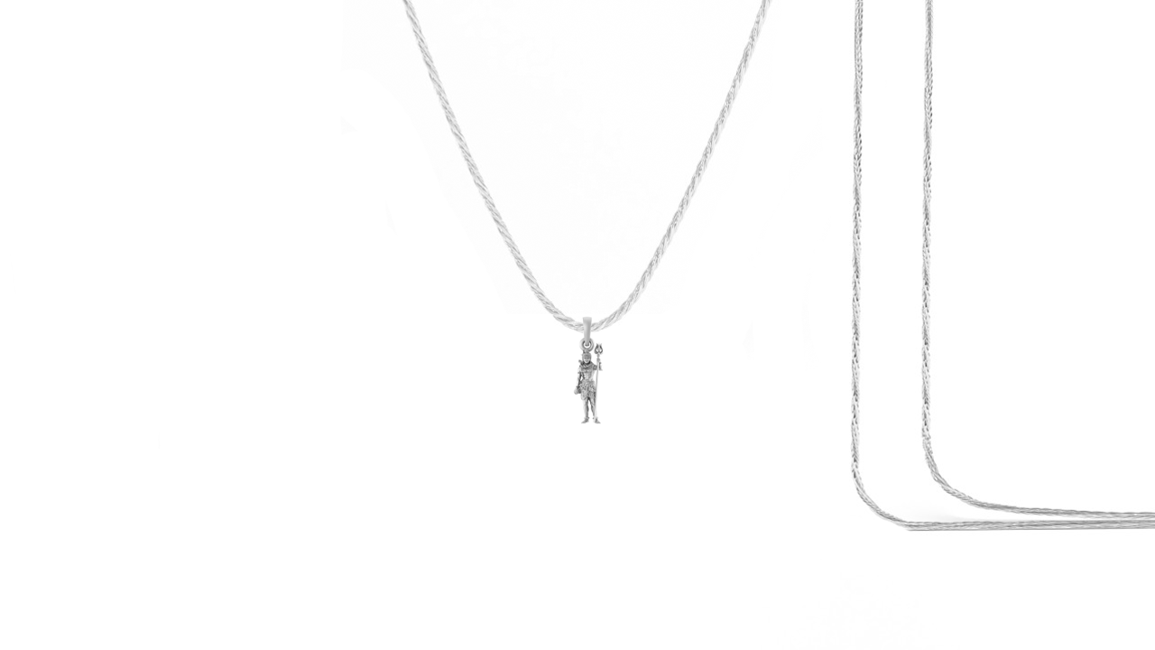 God Shiva Pure Silver 92.5% purity Chain pendant by Shiva Pendant (Pendant with Rope Chain-18 inches)