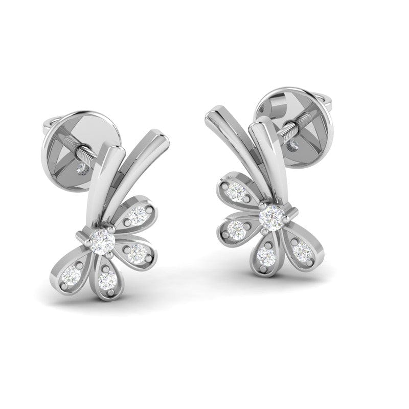 Pure Sterling Silver (92.5% purity)Precious, Beautiful and Designer Stud Earrings with cubic zirconia (AD) stones for Girls and Women