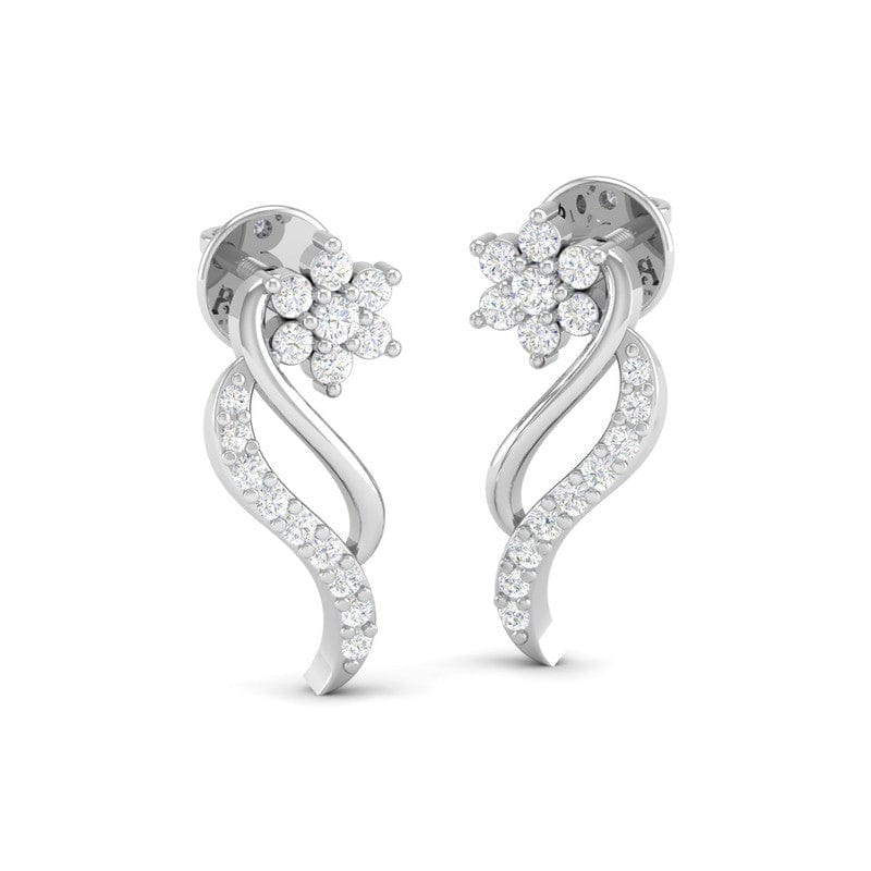 Pure Sterling Silver (92.5% purity)Precious, Beautiful and Designer Stud Earrings with cubic zirconia (AD) stones for Girls and Women