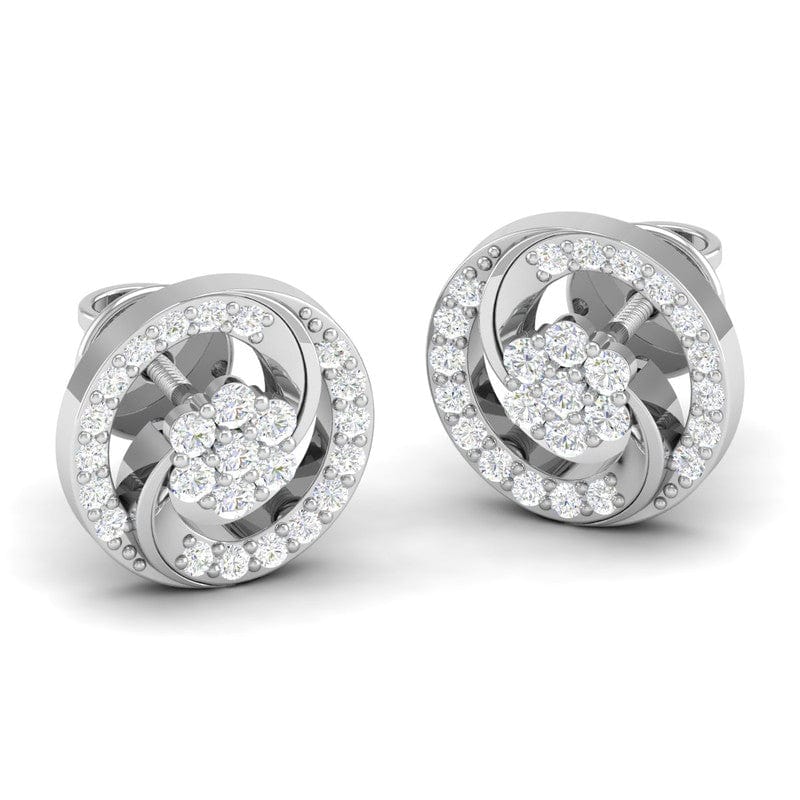 Pure Sterling Silver (92.5% purity)Precious, Beautiful and Designer Stud Earrings with cubic zirconia (AD) stones for Girls and Women