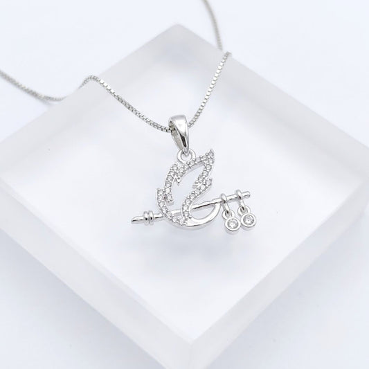 Akshat Sapphire Sterling Silver Krishna Bansuri Pendant | Lord Krishna Silver Pendant for Girls & Women 92.5 Sterling Silver(P10524)