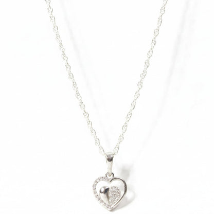 Sterling Silver Heart Pendant with 18 Inches Rope Chain for Women by Akshat Sapphire 92.5 Silver PSR0509