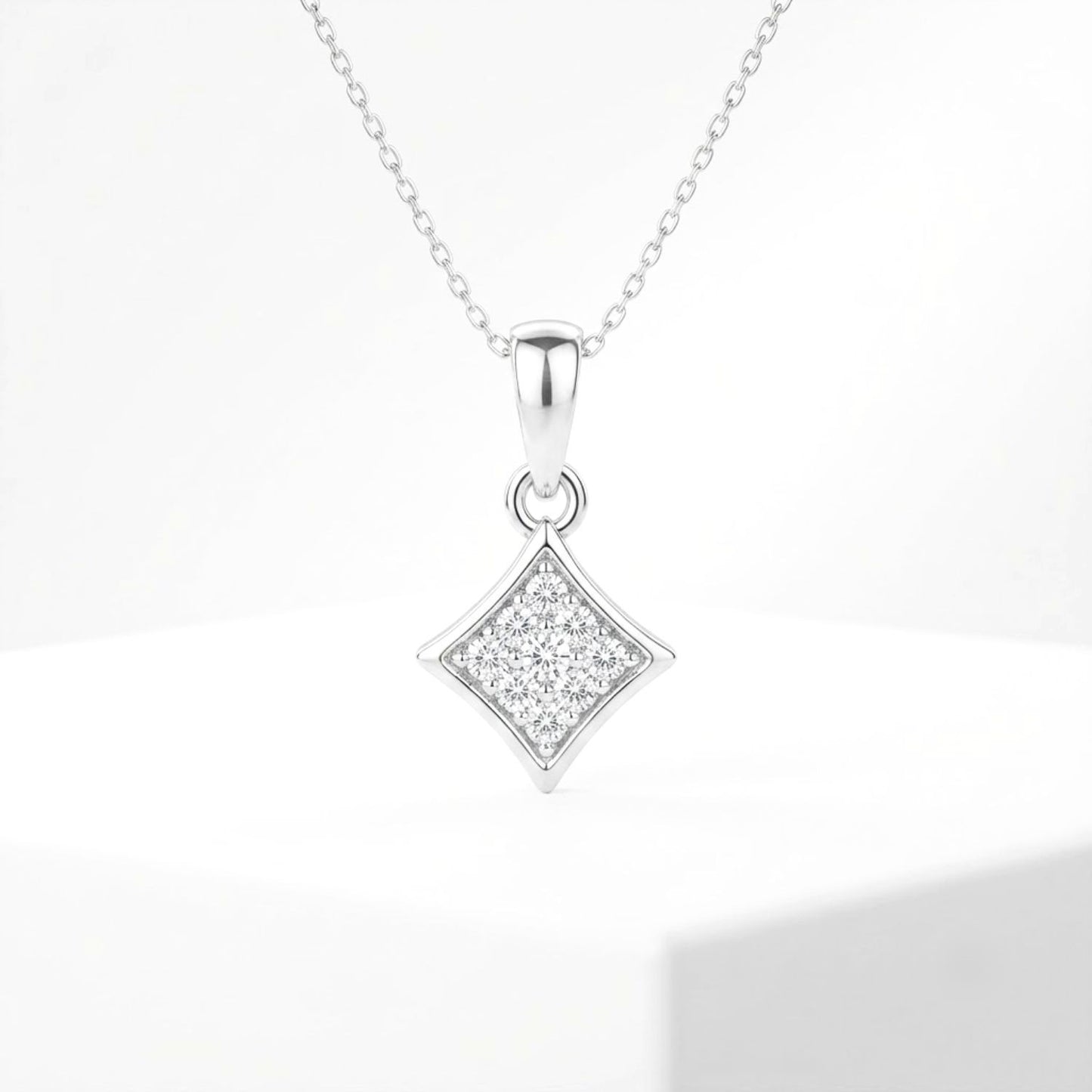Akshat Sapphire 925 Sterling Silver Diamond Shape Pendant | Silver Locket for Women(P10102)