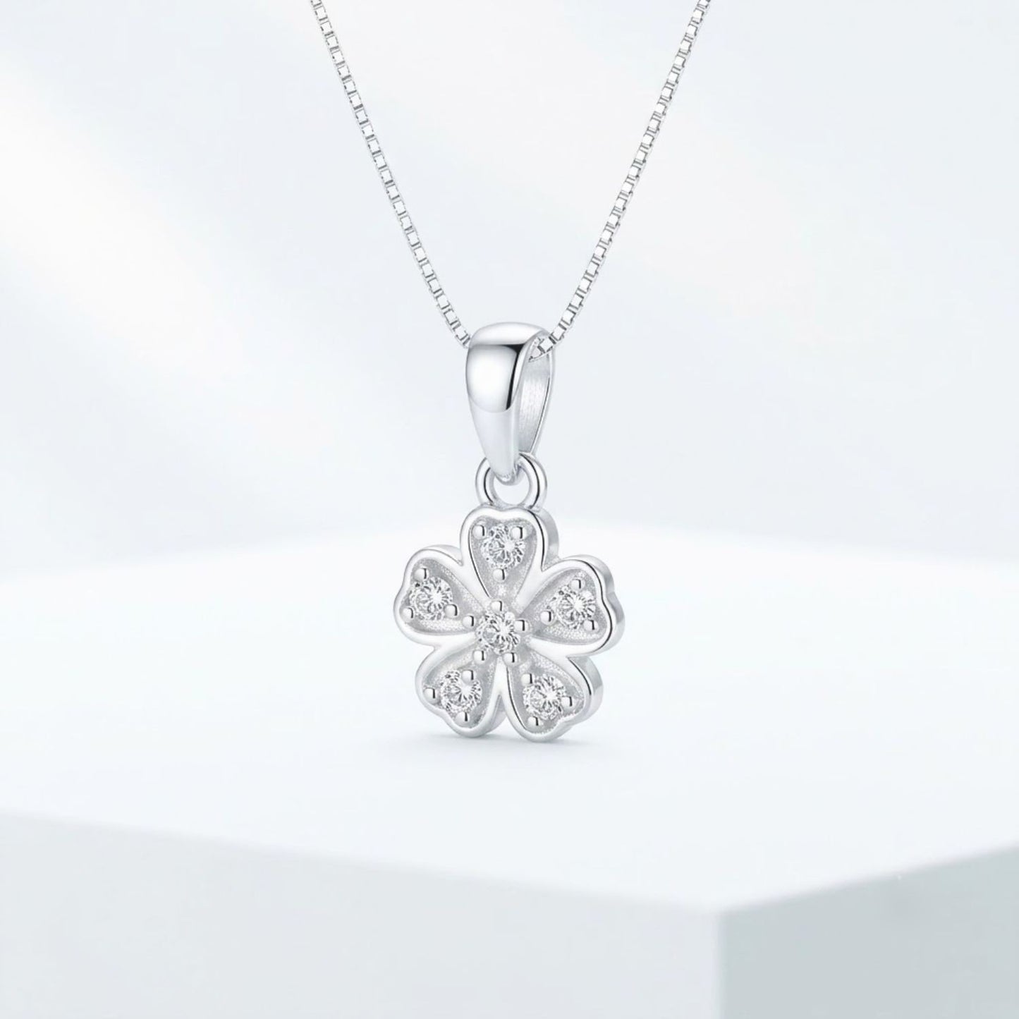 Akshat Sapphire 925 Sterling Silver Flower Pendant | Floral Silver Locket for Women & Girls(P10522)
