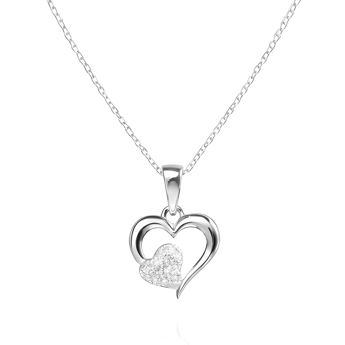 Sterling Silver Heart Pendant with 18 Inches Anchor Chain for Women by Akshat Sapphire 92.5 Silver PSA0514