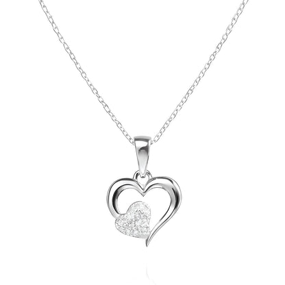 Sterling Silver Heart Pendant with 18 Inches Anchor Chain for Women by Akshat Sapphire 92.5 Silver PSA0514