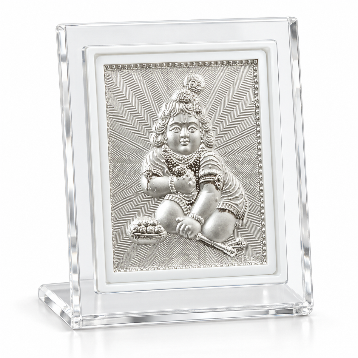 999 Pure Silver Bal Krishna Laddu Gopal Frame