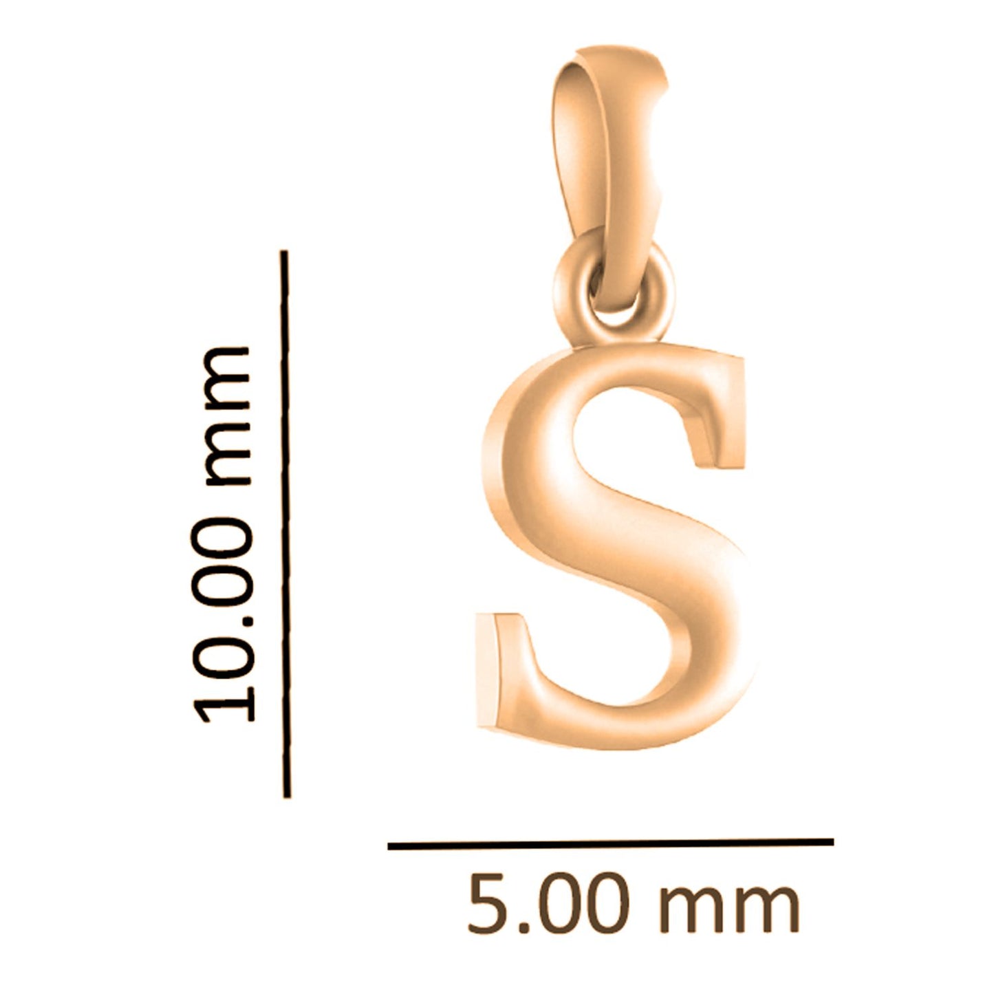 22CT Gold Plated Silver 92.5 Purity Alphabet S Chain Pendant for Men with Anchor Chain 22 Inches by Akshat Sapphire MPSA8019_S_Gold