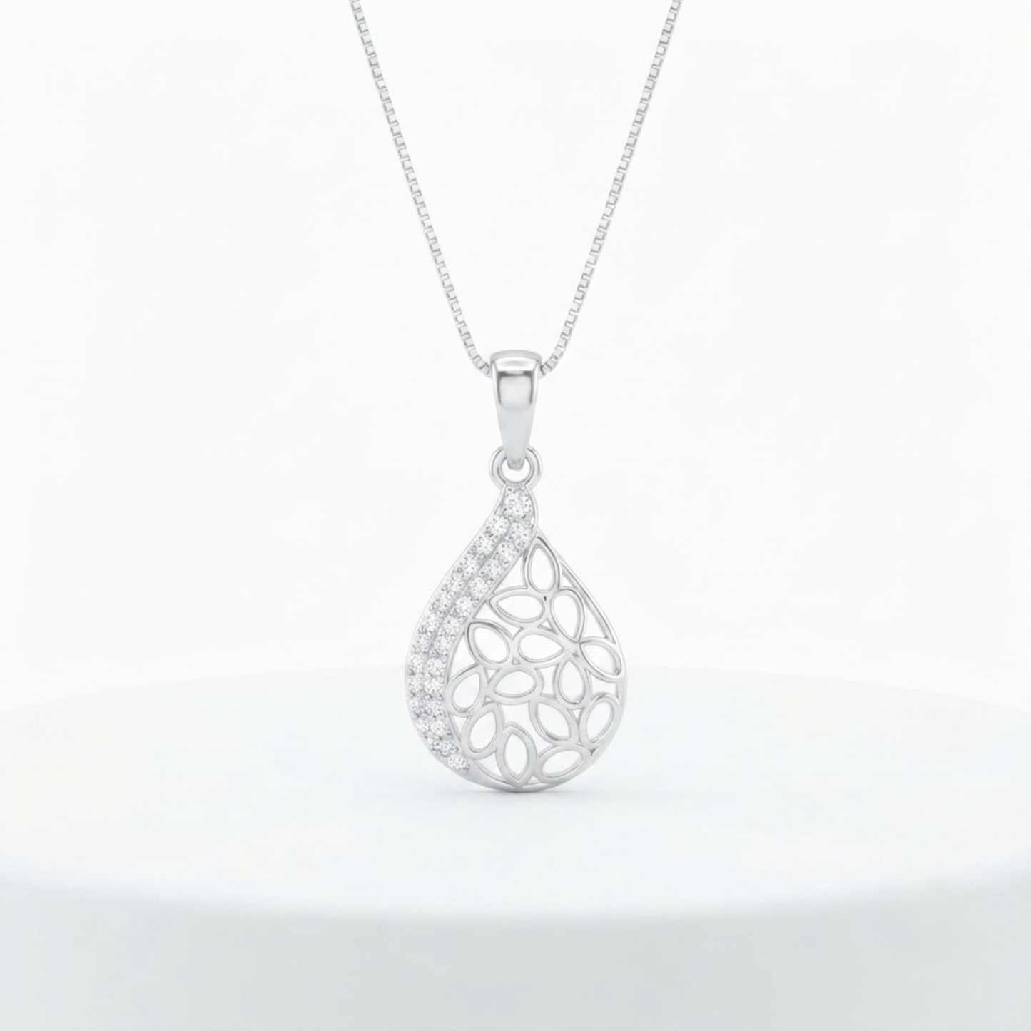 Akshat Sapphire 925 Sterling Silver Designer Pendant |Silver Pendant for Girls & Women(P10525)