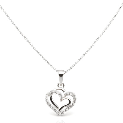 Sterling Silver Heart Pendant with 18 Inches Anchor Chain for Women by Akshat Sapphire 92.5 Silver PSA0506