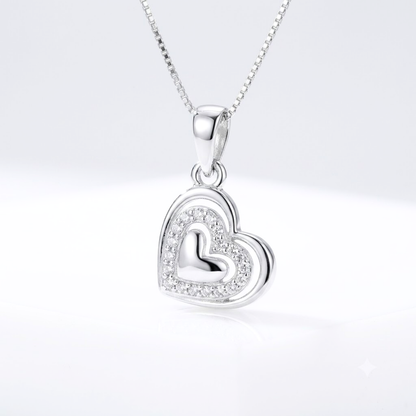 Akshat Sapphire 925 Sterling Silver Romantic Heart Pendant |Silver Pendant for Girls & Women(P10511)