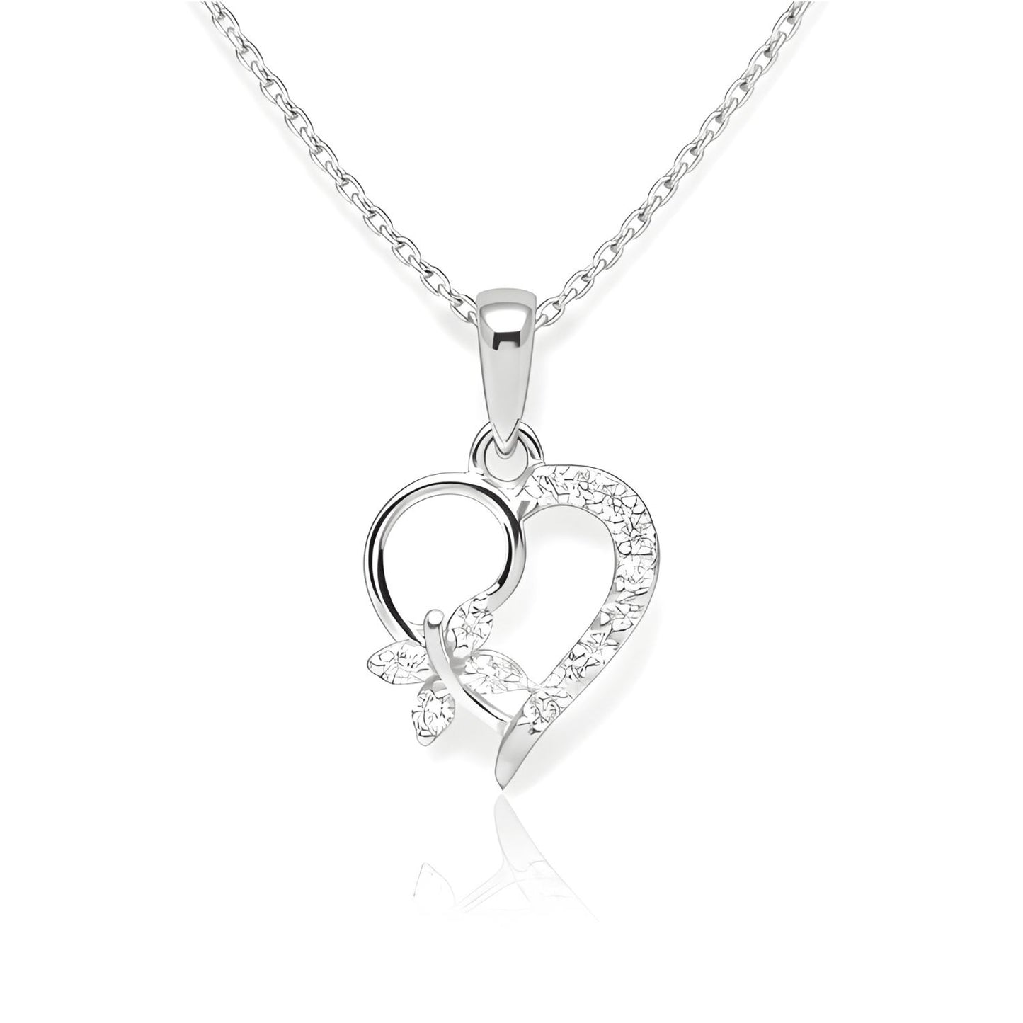 Sterling Silver Heart Pendant with 18 Inches Anchor Chain for Women by Akshat Sapphire 92.5 Silver PSA0507