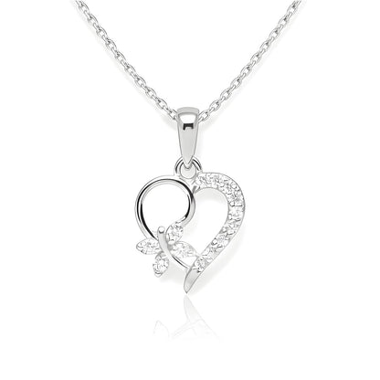 Sterling Silver Heart Pendant with 18 Inches Anchor Chain for Women by Akshat Sapphire 92.5 Silver PSA0507