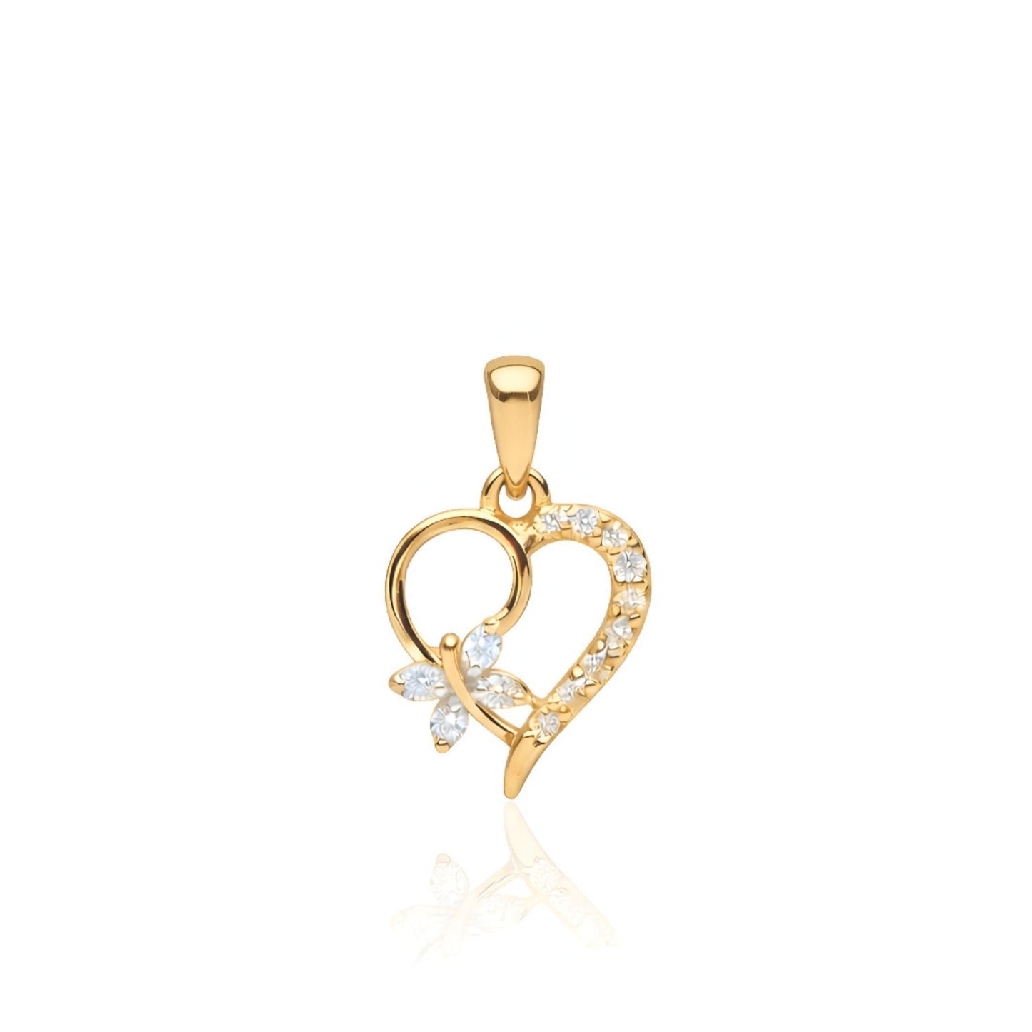 22CT Gold Plated Silver 92.5 purity heart pendant for women by akshat sapphie P10507_Gold