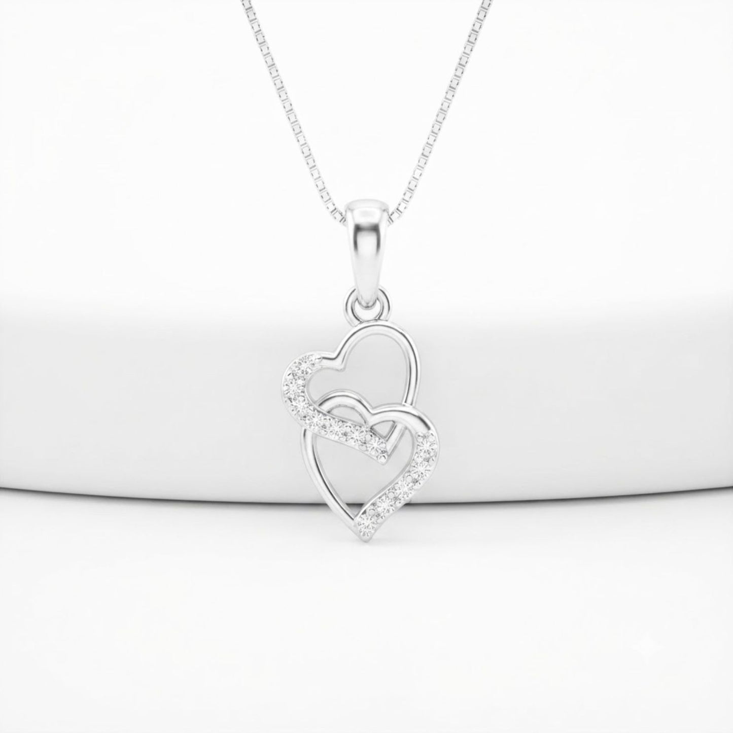 Akshat Sapphire 925 Sterling Silver Heart Pendant | Love Heart Silver Locket for Women(P10505)