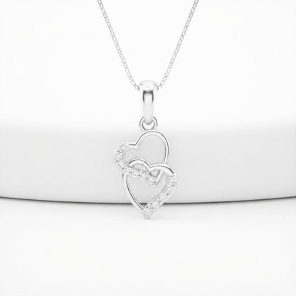 Akshat Sapphire 925 Sterling Silver Heart Pendant | Love Heart Silver Locket for Women(P10505)