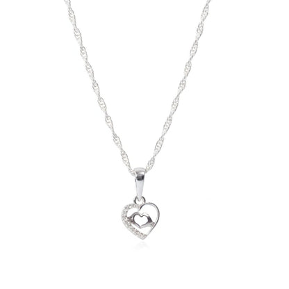 Sterling Silver Heart Pendant with 18 Inches Rope Chain for Women by Akshat Sapphire 92.5 Silver PSR0510