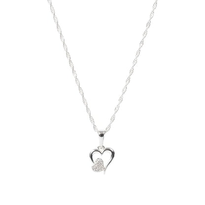 Sterling Silver Heart Pendant with 18 Inches Rope Chain for Women by Akshat Sapphire 92.5 Silver PSR0514