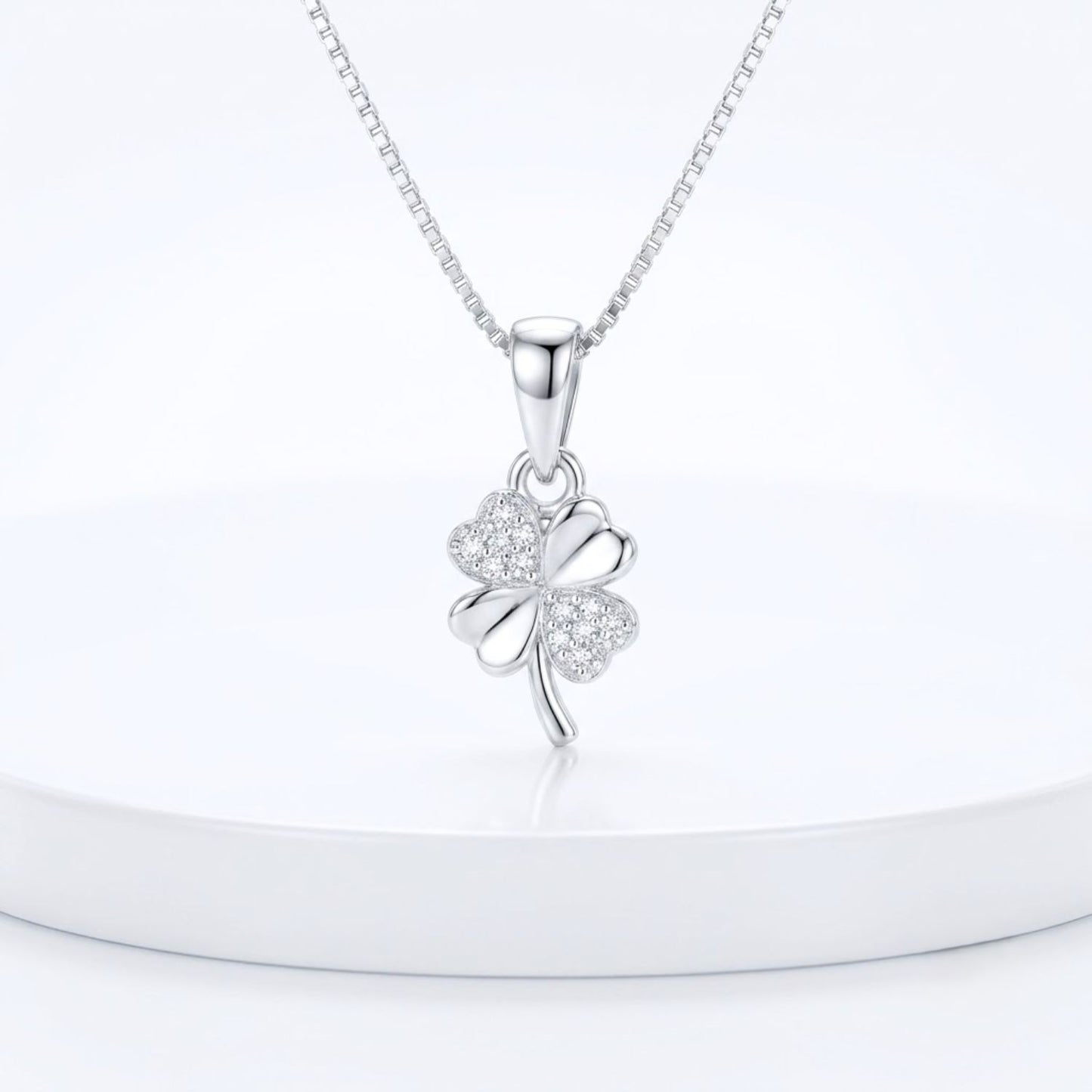 Akshat Sapphire 925 Sterling Silver Leaf Pendant | Heart Leaf Silver Locket for Women(P10518)