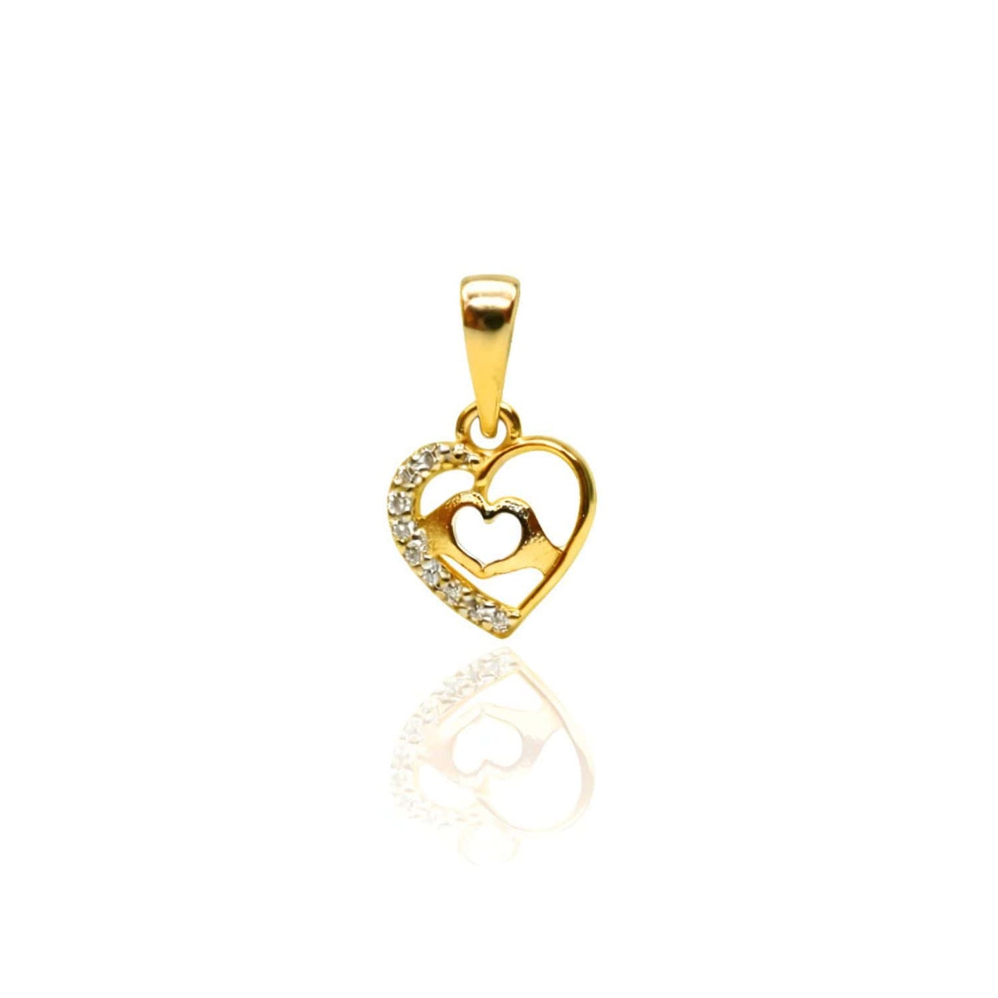 22CT Gold Plated Silver 92.5 purity heart pendant for women by akshat sapphie P10510_Gold