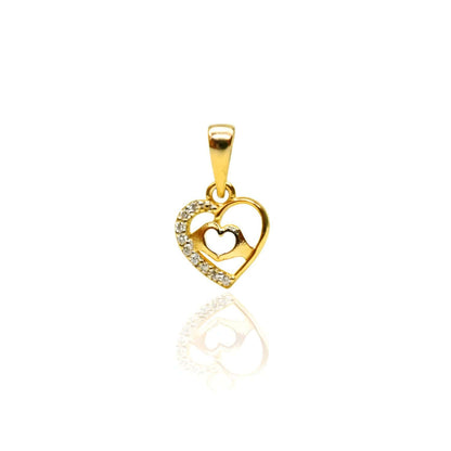 22CT Gold Plated Silver 92.5 purity heart pendant for women by akshat sapphie P10510_Gold