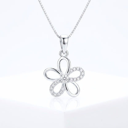 Akshat Sapphire 925 Sterling Silver Floral Pendant | Flower Silver Locket for Girls & Women | Lightweight Daily Wear(P10520)