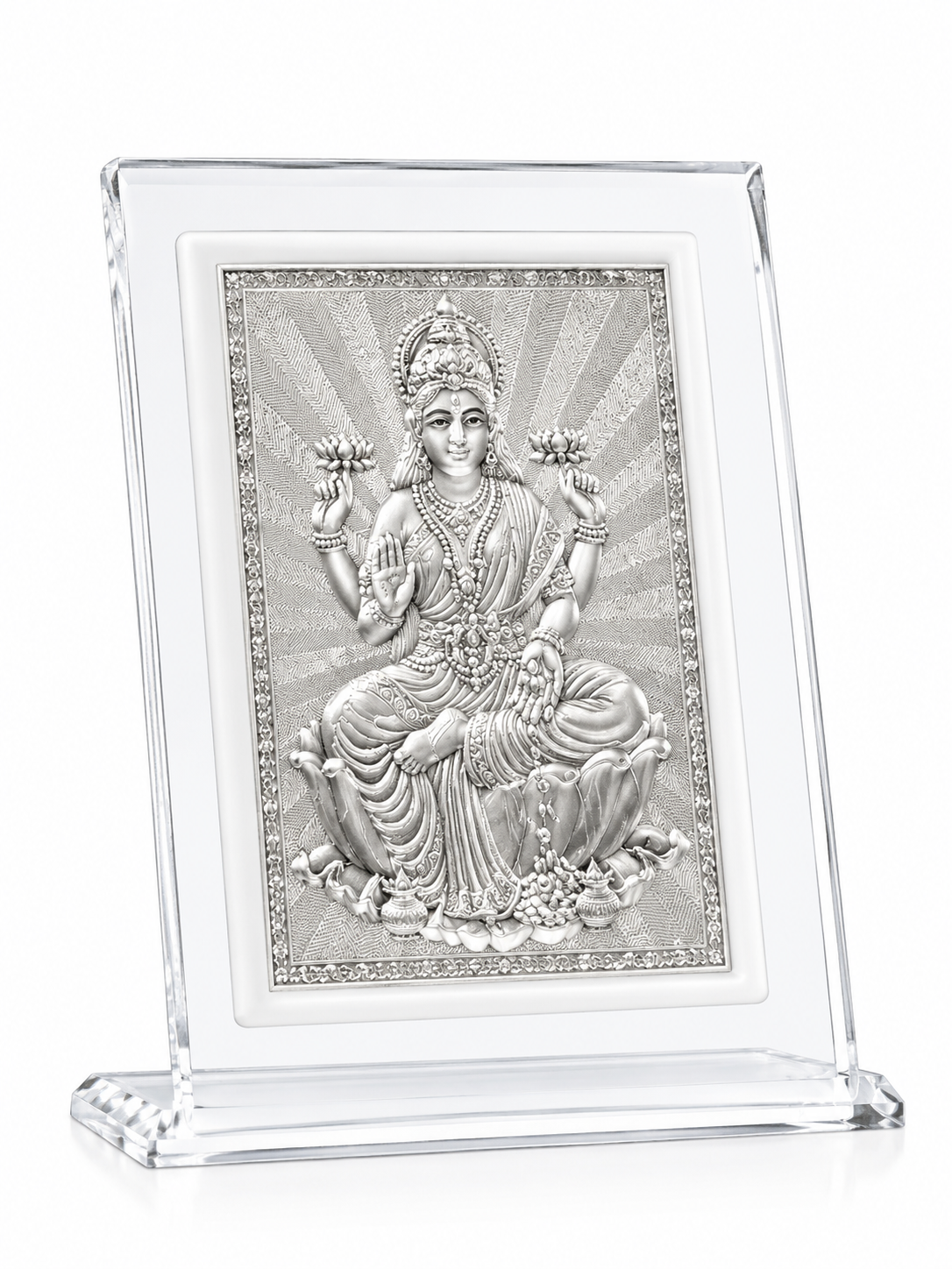 999 Pure Silver Goddes Laxmi Maa Frame with 999 Marking for Pooja, Home Temple, Diwali & Gifting