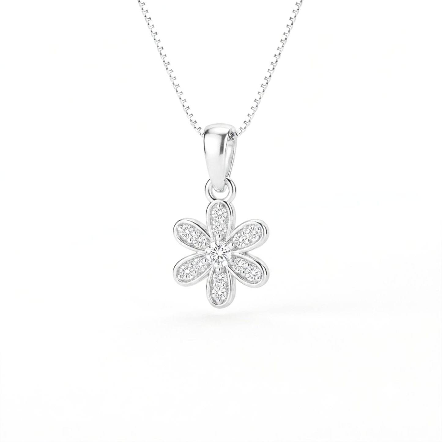 Akshat Sapphire 925 Sterling Silver Daisy Flower Pendant | Silver Locket for Women | Designer Jewelry(P10086)