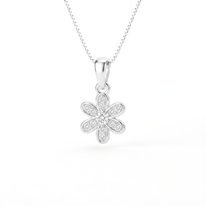 Akshat Sapphire 925 Sterling Silver Daisy Flower Pendant | Silver Locket for Women | Designer Jewelry(P10086)