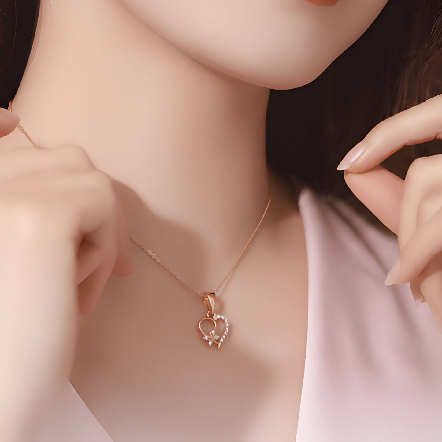 22CT Gold Plated Silver 92.5 purity heart pendant for women by akshat sapphie P10507_Gold