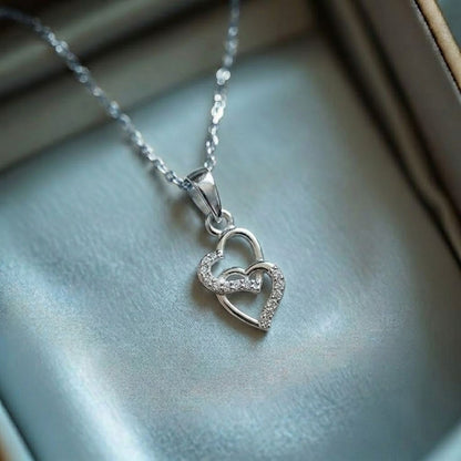 Akshat Sapphire 925 Sterling Silver Heart Pendant | Love Heart Silver Locket for Women(P10505)