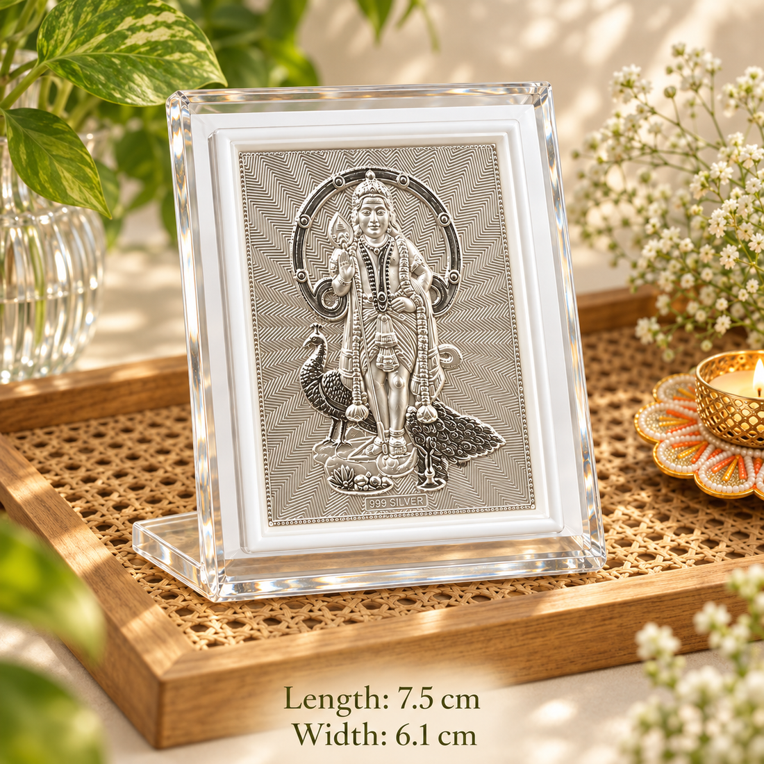 999 Pure Silver Lord Murugan Frame