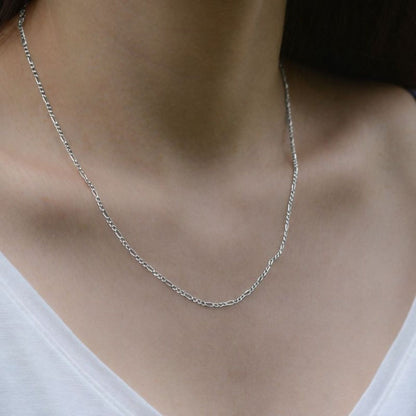 Sterling Silver Heart Pendant with 18 Inches Figaro Chain for Women by Akshat Sapphire 92.5 Silver PSF0510