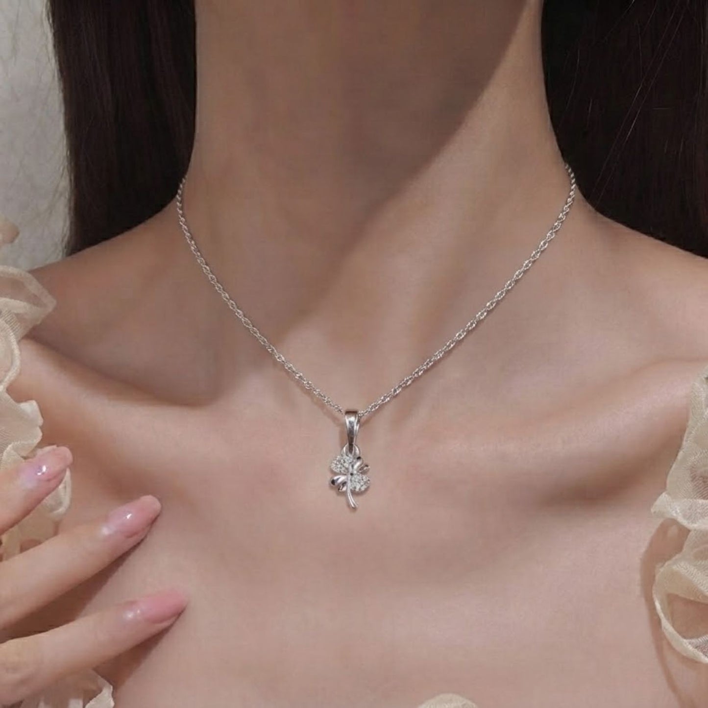 Akshat Sapphire 925 Sterling Silver Leaf Pendant | Heart Leaf Silver Locket for Women(P10518)