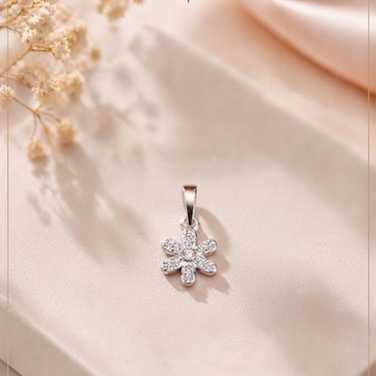 Akshat Sapphire 925 Sterling Silver Daisy Flower Pendant | Silver Locket for Women | Designer Jewelry(P10086)