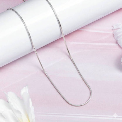 Sterling Silver Heart Pendant with 18 Inches Snake Chain for Women by Akshat Sapphire 92.5 Silver PSS0507